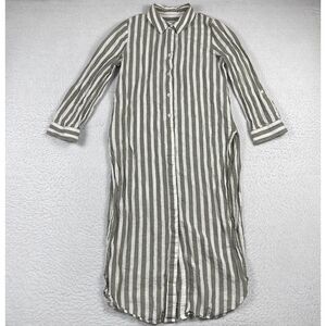Chicos Dress Womens 00 US Size 0/2 Gray Striped Coastal Travel Beach Summer Pool